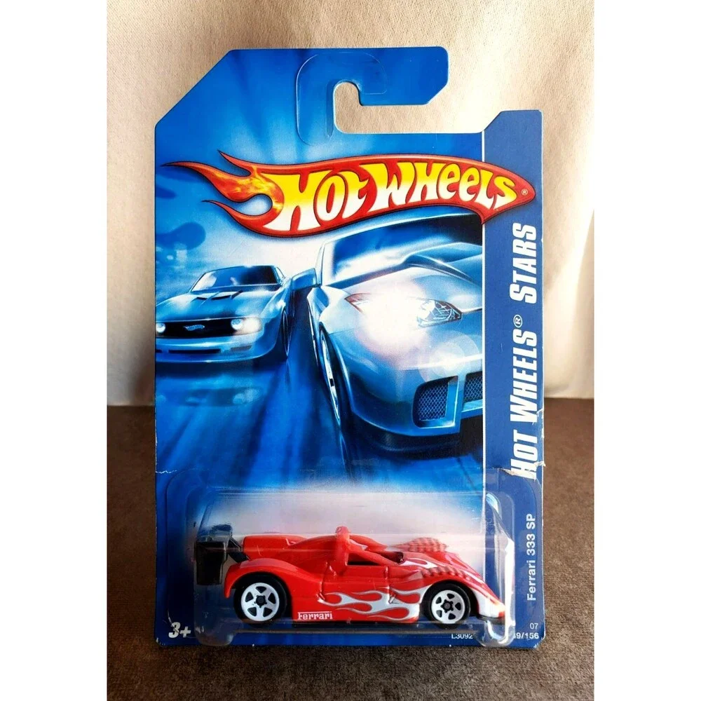 2007 Hot Wheels ALL STARS FERRARI 333 SP #139/156 RED 1:64 WHITE RIM 5 SP #L3092